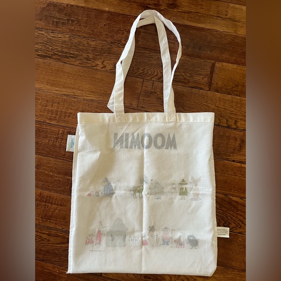 Moomin Bag 100% Cotton Tote Shopper White Multicolor - Picture 9 of 13